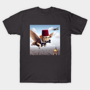 Flying Fez Dog T-Shirt